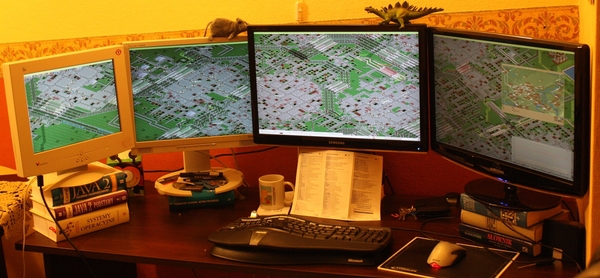 OpenTTD with four monitors